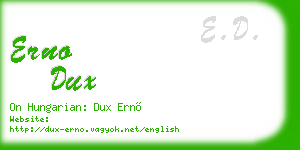 erno dux business card
